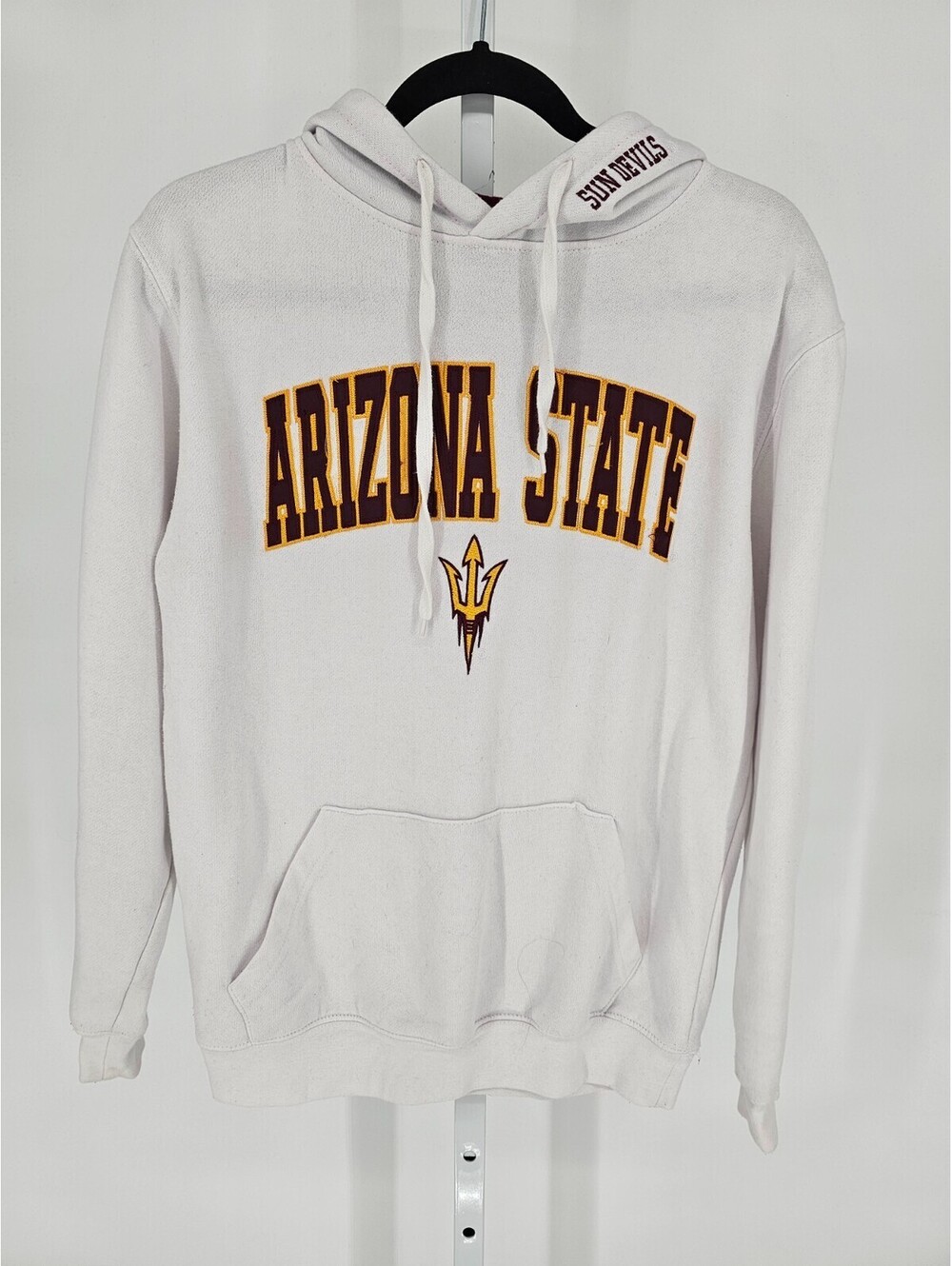 Arizona State University ASU Sun Devils Mens Pullover Hoodie Embroidered White